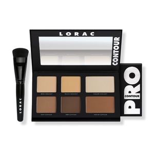 NEW Lorac PRO Contour Bronzer & Highlighter Palette and Contour Brush Full Size